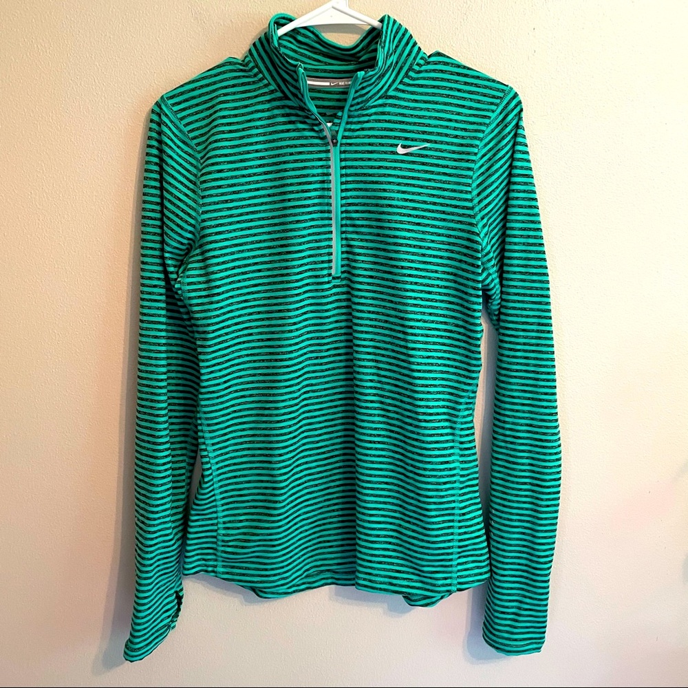 Nike Running half zip small pullover green black
